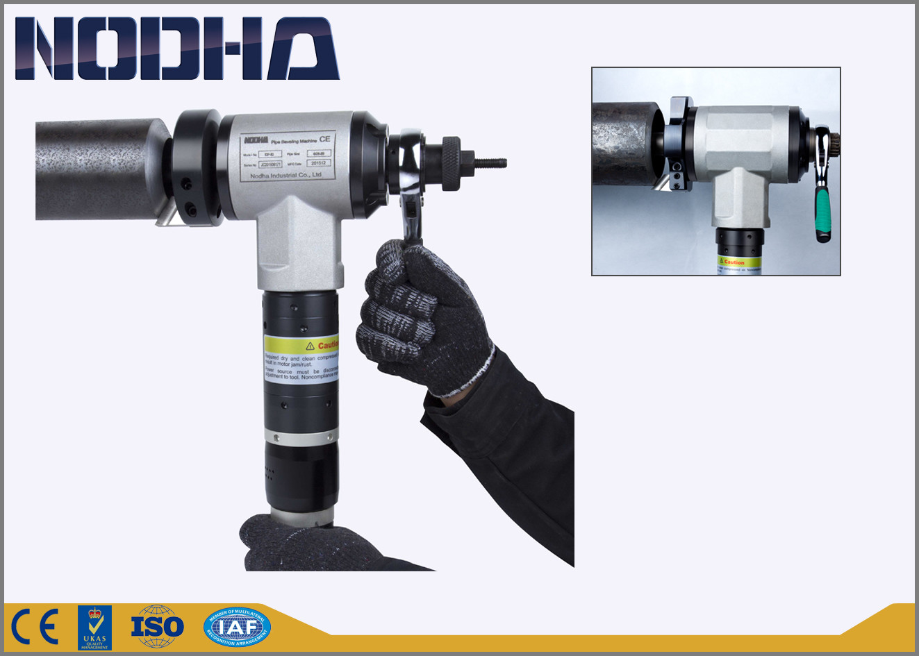 La taglierina di tubo pneumatica di NODHA, convoglia l'operazione facile della macchina di taglio a freddo